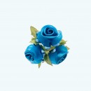 2" Diameter Ribbon Flower 3X12 | Turquoise
